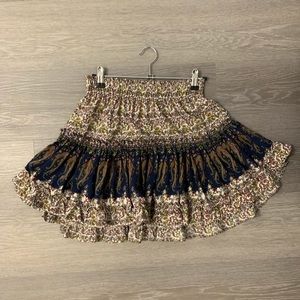 MISA Los Angeles paisley print ruffle skirt